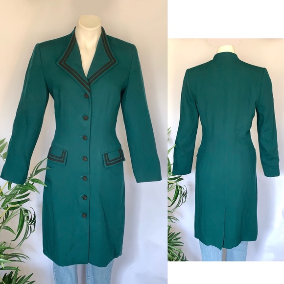 v i n t a g e :: Sophisticated Embroidered Longline Blazer Dress - Picture 4 of 13